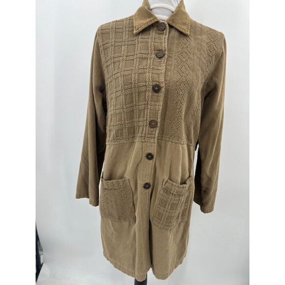 Cotton USA By George Hagopian Women Size Small Brown Lagenlook Vintage Tunic - Picture 1 of 14